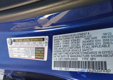 2023 Acura Rdx A-Spec Package from USA, damaged, VIN 5J8TC1H65PL008320